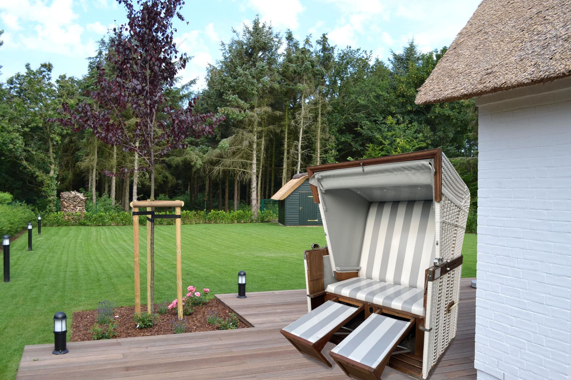 Strandkorb im Garten